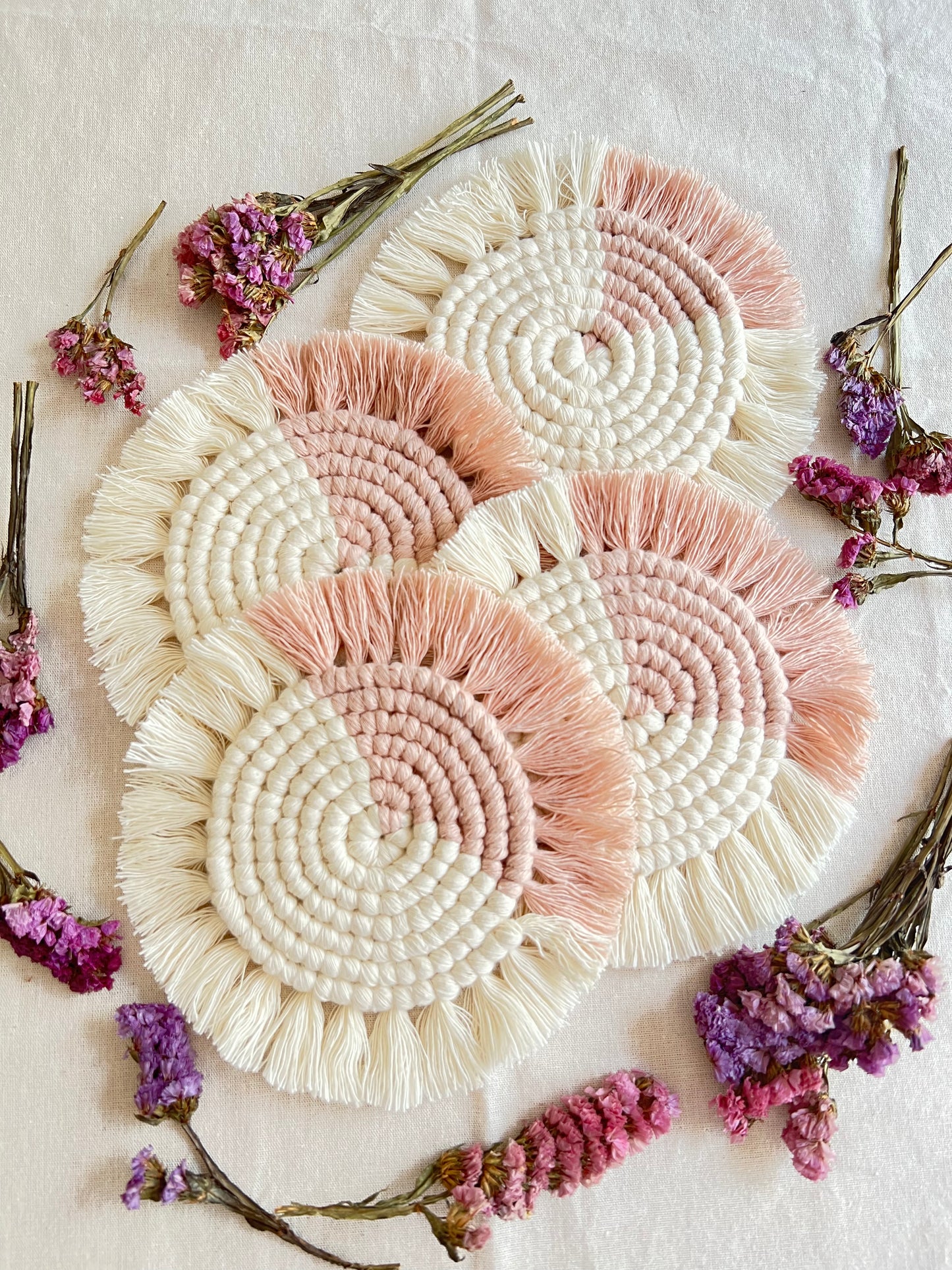 Portavasos de Macramé Coasters Bicolor